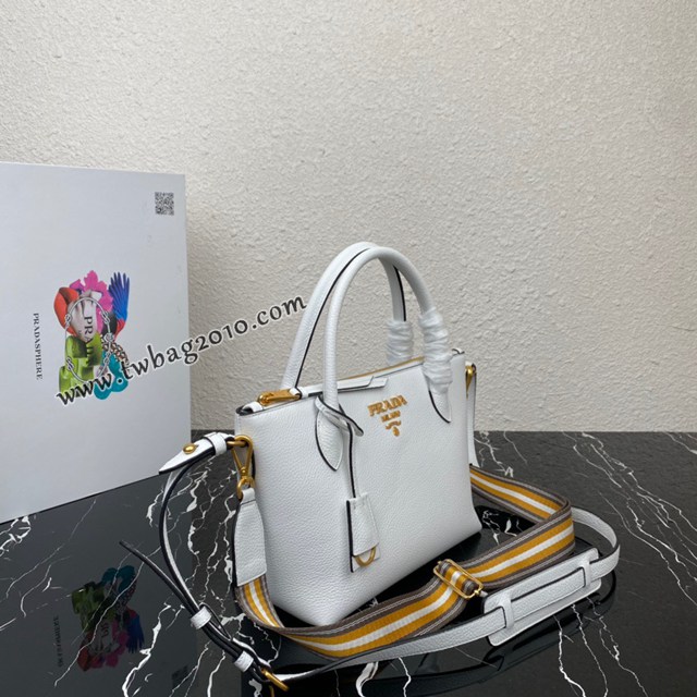 Prada專櫃新款雙肩帶手提包 1BA111 普拉達鹿皮紋牛皮女款肩背包 csp1696